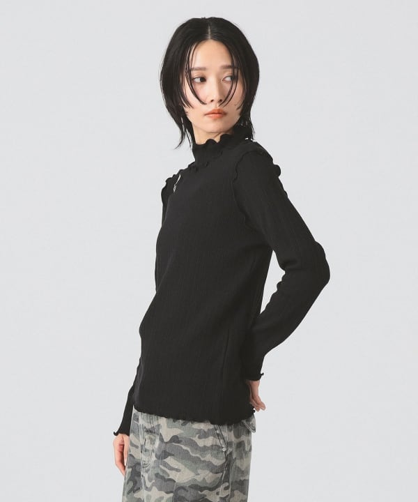 新品 BEAMSBOY ハイネック 日本製 カットソー 黒 ロゴ セール】BEAMS / テック ショート Tシャツ（Tシャツ/カットソー
