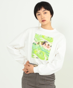 Name. × Ray BEAMS / 別注 グラフィック ペイント ロングスリーブ Tシャツ