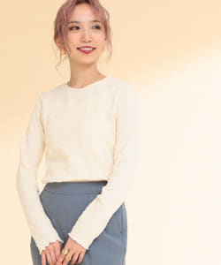 Ray BEAMS / ケーブル クルーネック Tシャツ