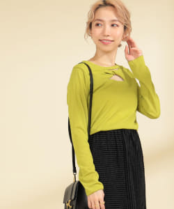 Ray BEAMS / ツイスト カットアウト Tシャツ