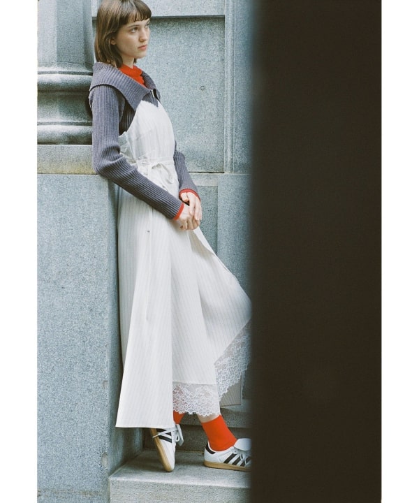 CELFORD ライトイエロースクエアネックドレス VELIQUE/ヴェリーク】ワンカラー/ バストカット/ ノースリーブ