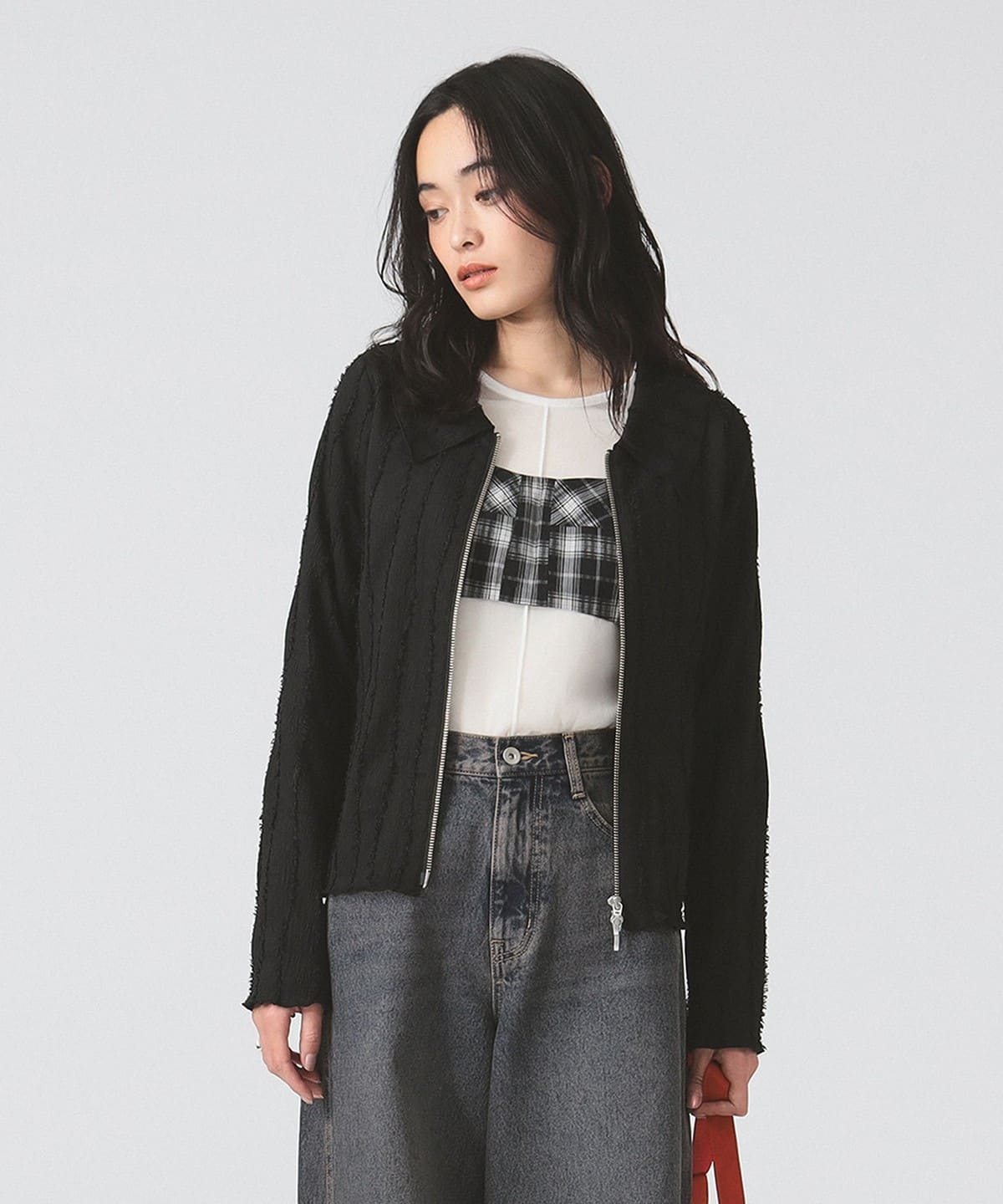 【5/8新規値下げ】ストライプ シャーリング ジップ シャツ シャツ・ブラウス WOMEN BLACK ONE SIZE 【5/8新規値下げ】ストライプ シャーリング ジップ シャツ シャツ・ブラウス WOMEN BLACK ONE SIZE