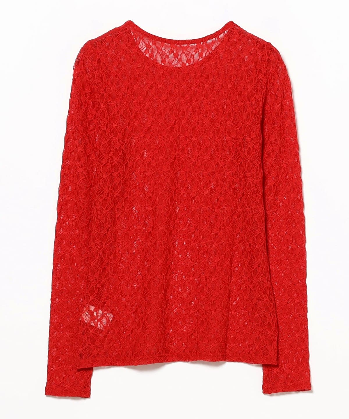 新品　Ray BEAMS / ストライプ レース クルーネック トップス Ray BEAMS（レイビームス）の「Ray BEAMS / ストライプ レース クルー