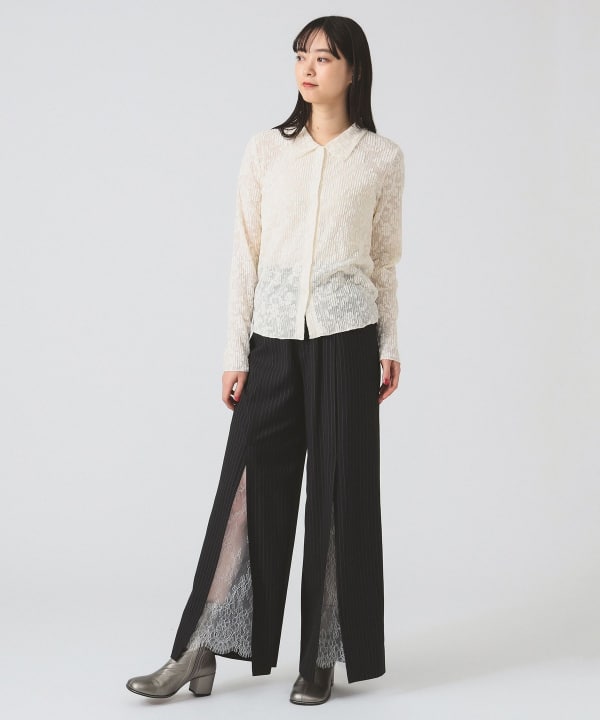 Ray BEAMS (Ray BEAMS) [5/8 New Price Reduction] Pleated Lace