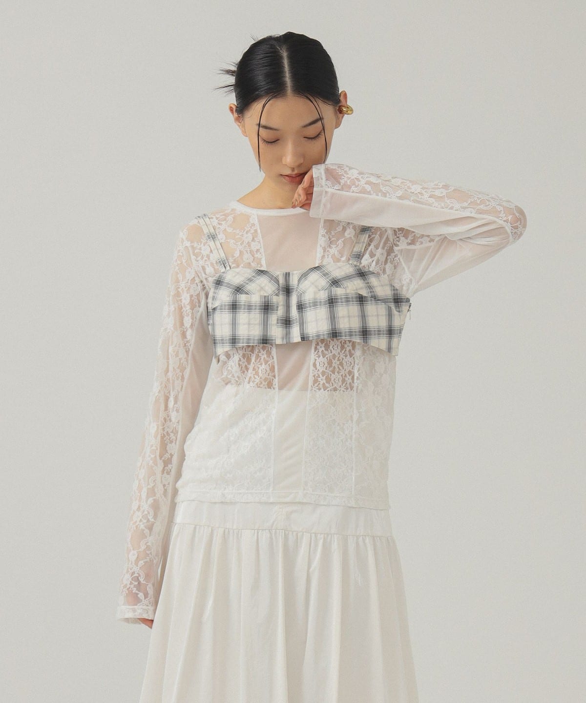 【本物新品保証】 Ray BEAMS（レイ ビームス）レース キリカエ ロングスリーブ T その他