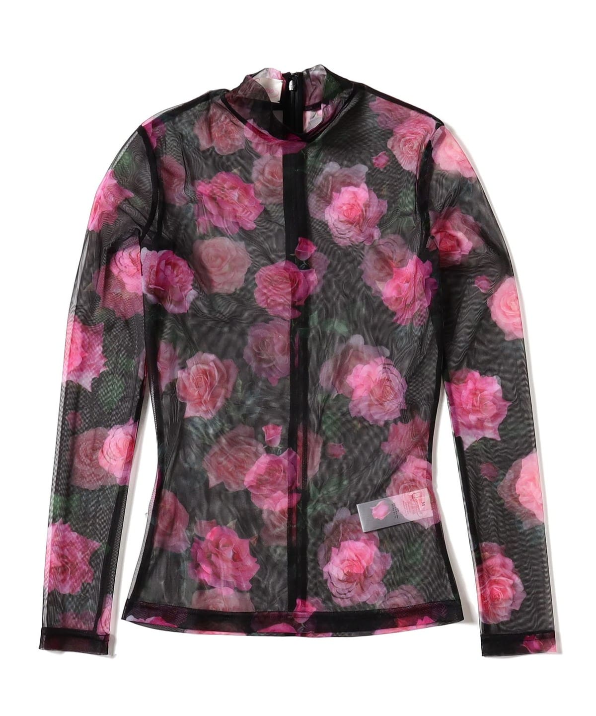 VIVIANO / Printed Mesh Tops トップス WOMEN PINK×BLACK S VIVIANO / Printed Mesh Tops トップス WOMEN PINK×BLACK S