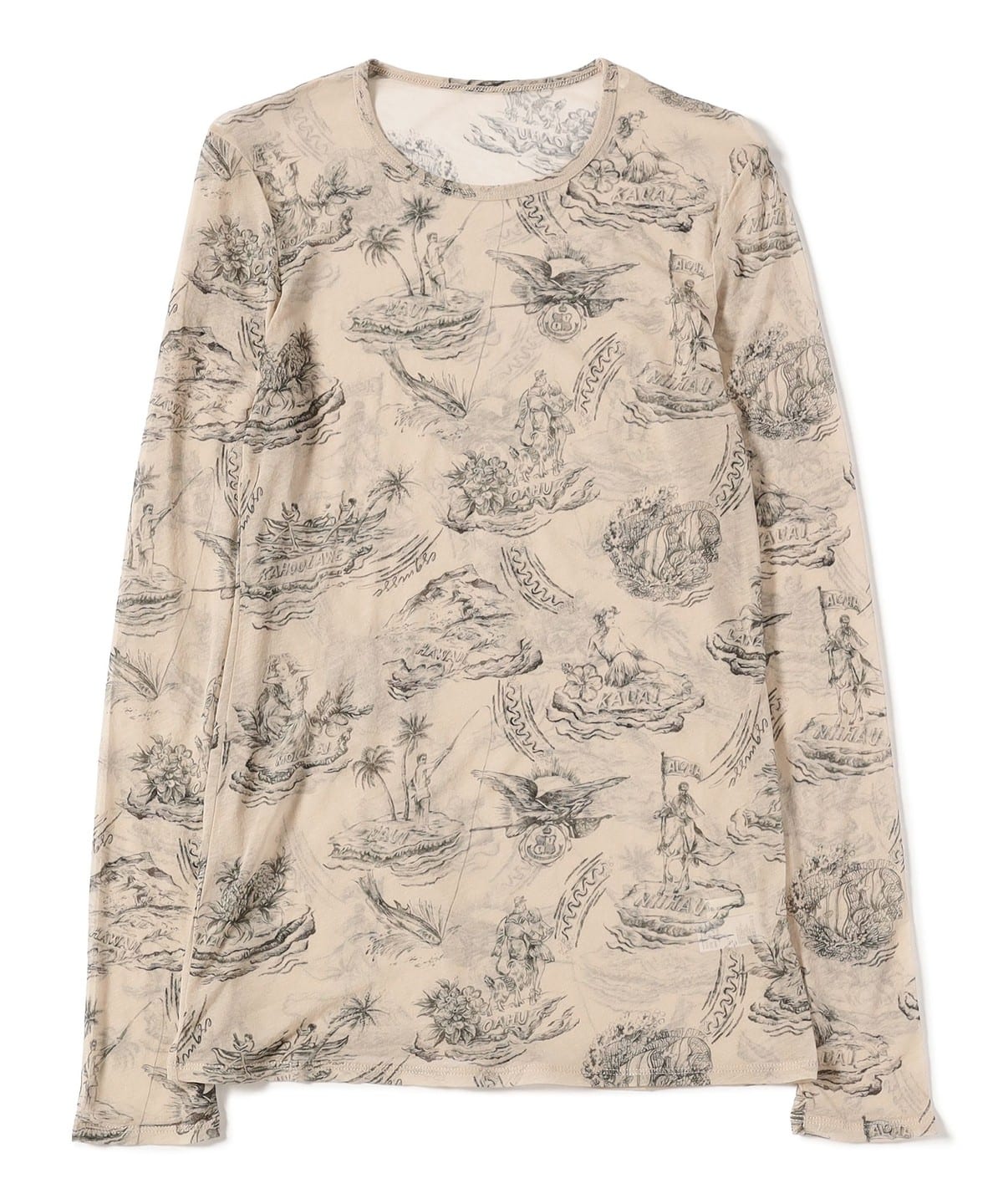 beautiful people ビューティフル ピープル / sheer aloha tattoo PT jersey crew neck top トップス WOMEN NUDE BEIGE 38 beautiful people ビューティフル ピープル / sheer aloha tattoo PT jersey crew neck top トップス WOMEN NUDE BEIGE 38