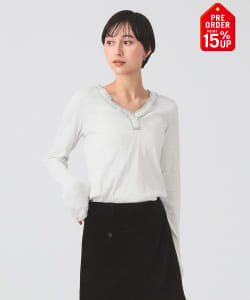 【+15%ポイントUP】ギャザー ブレード Vネック トップス