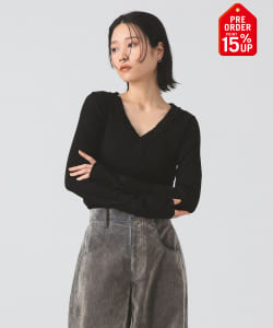 【+15%ポイントUP】ギャザー ブレード Vネック トップス