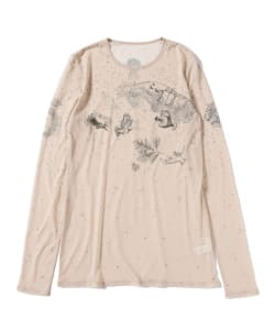 beautiful people / sheer R.P.S print jersey crew neck top