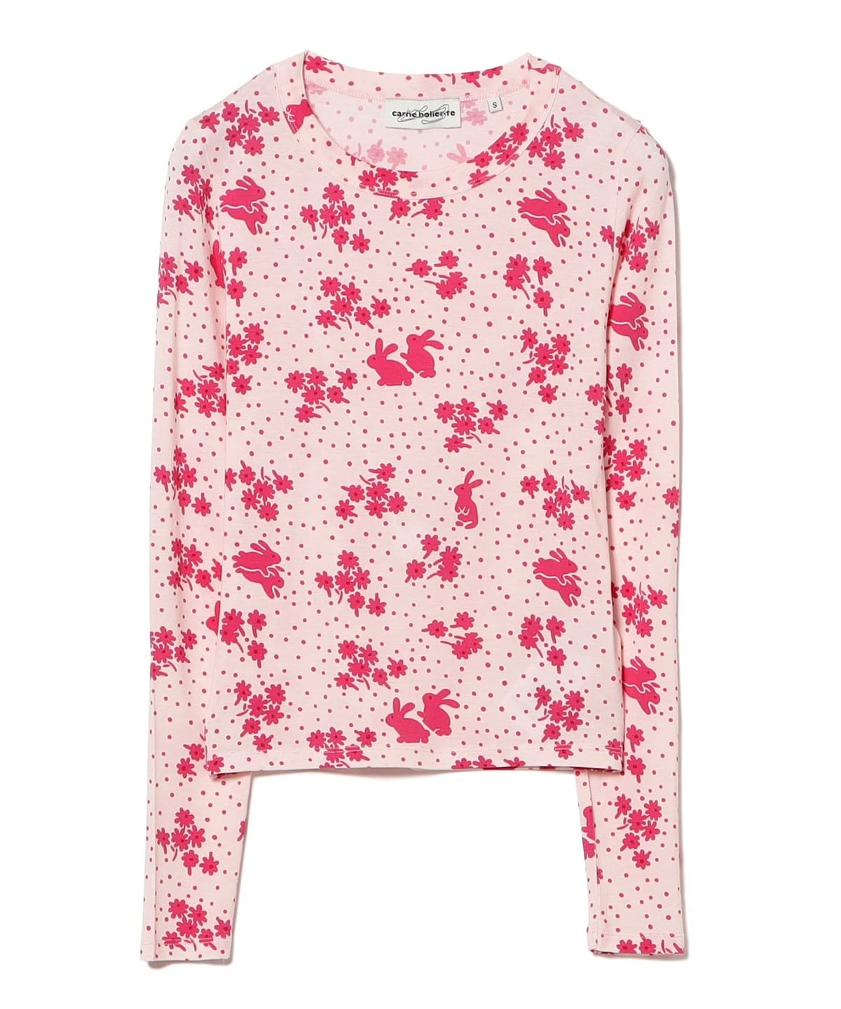 クロップド丈 半袖シャツ フリース Carne Bollente BEAMS Ray BEAMS（レイ ビームス）【別注】Carne Bollente / Rabbit T-shirt