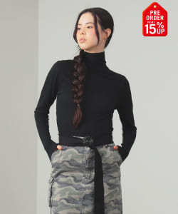 【+15%ポイントUP】ソフト 天竺 タートルネック トップス