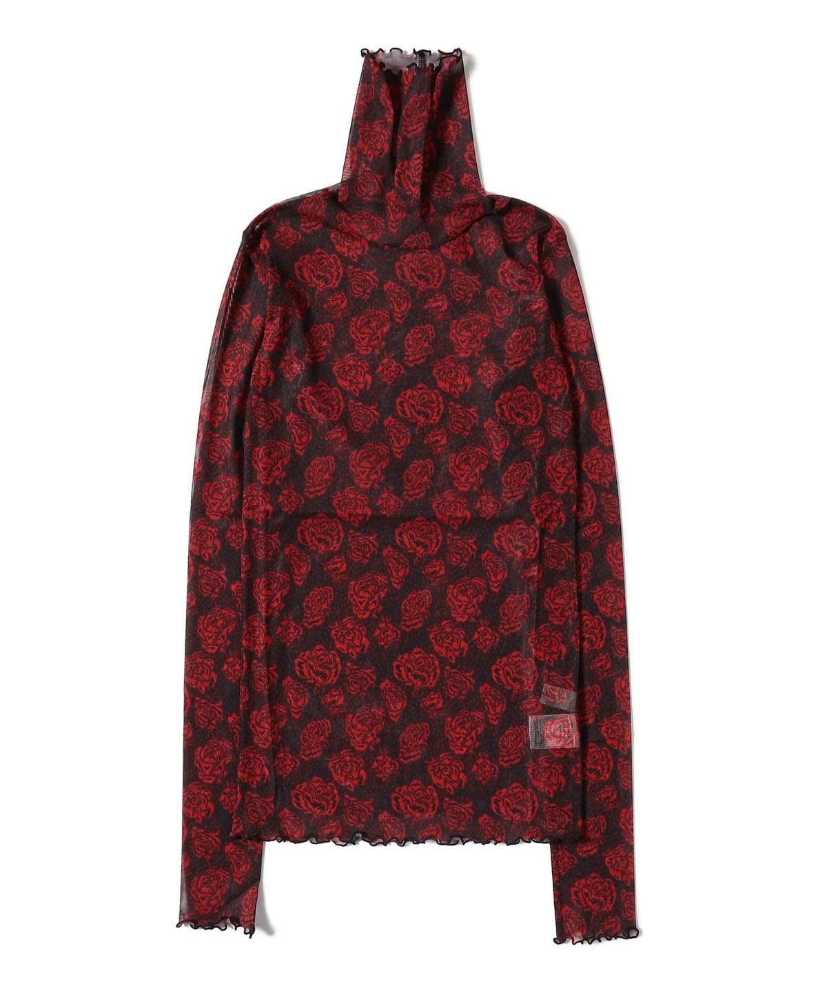 FUMIE=TANAKA / フラワー メッシュ ロングスリーブ Tシャツ・カットソー WOMEN RED 1 FUMIE=TANAKA / フラワー メッシュ ロングスリーブ Tシャツ・カットソー WOMEN RED 1