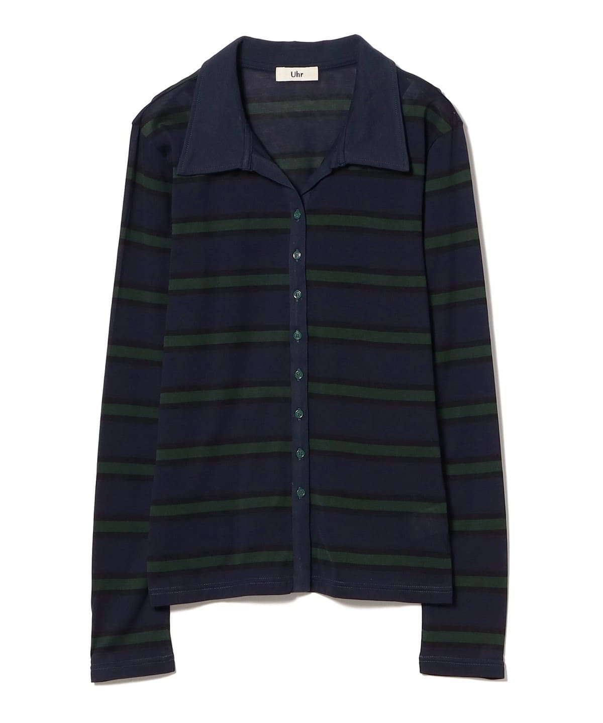 Uhr ウーア / Collared Cardigan トップス WOMEN NAVY STRIPE ONE SIZE Uhr ウーア / Collared Cardigan トップス WOMEN NAVY STRIPE ONE SIZE