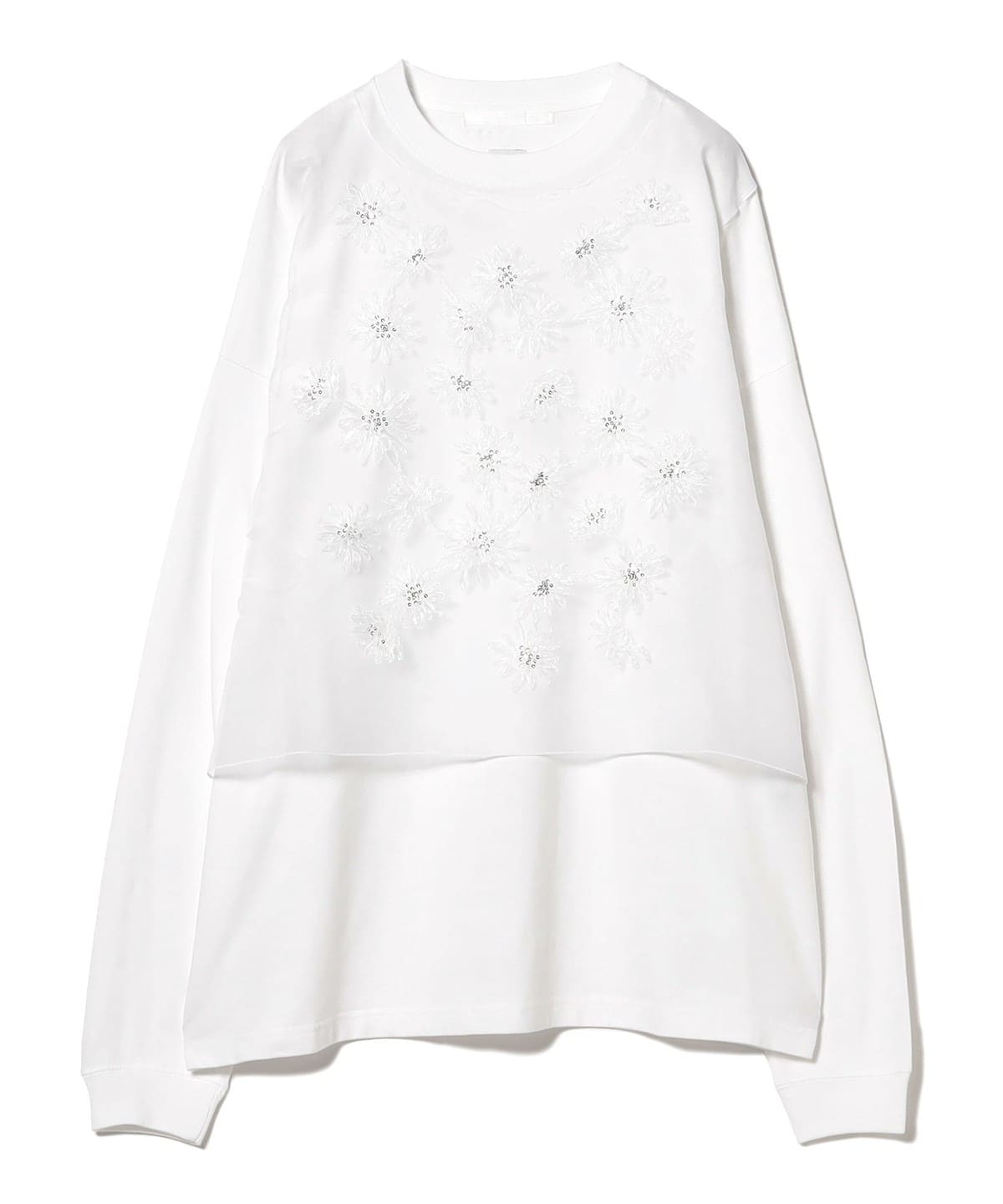 Yuumi ARIA ユウミアリア / Embro Long Sleeve T-shirt Tシャツ・カットソー WOMEN WHITE ONE SIZE Yuumi ARIA ユウミアリア / Embro Long Sleeve T-shirt Tシャツ・カットソー WOMEN WHITE ONE SIZE