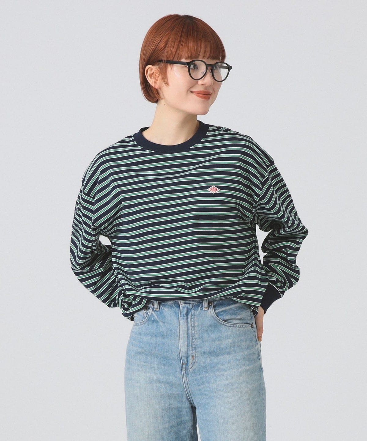 DANTON ダントン / ストライプ ロングスリーブ Tシャツ Tシャツ・カットソー WOMEN 940 NAVY*GREEN MULTI M DANTON ダントン / ストライプ ロングスリーブ Tシャツ Tシャツ・カットソー WOMEN 940 NAVY*GREEN MULTI M