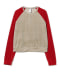 taupe/firered sleeve