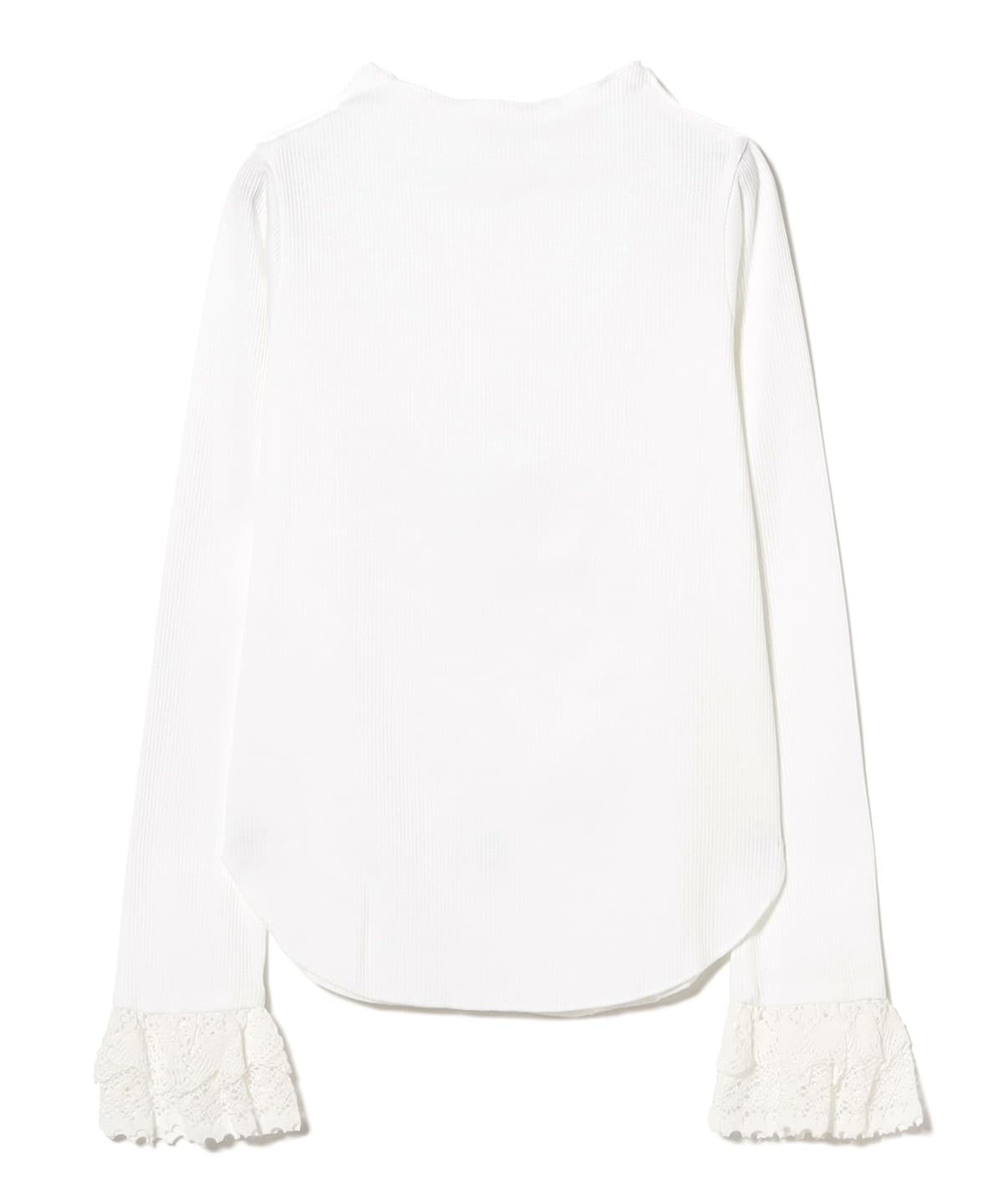 RhodolirioN / Ribbed Lace Cuff Pullover Tee Tシャツ・カットソー WOMEN WHITE 0 RhodolirioN / Ribbed Lace Cuff Pullover Tee Tシャツ・カットソー WOMEN WHITE 0