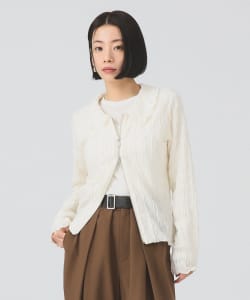 カット ジャカード ジップ シャツ