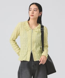 カット ジャカード ジップ シャツ