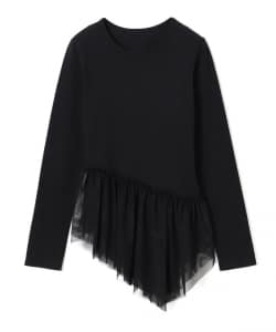 チュール キリカエ アシンメトリー ヘム Tシャツ