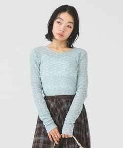 ジャカード レース クルーネック Tシャツ