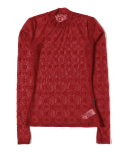Marine Serre / MOONOGRAM MESH FLOCK LS HIGHNECK TOP