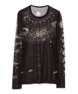 beautiful people / cosmos sheer jersey crew neck top