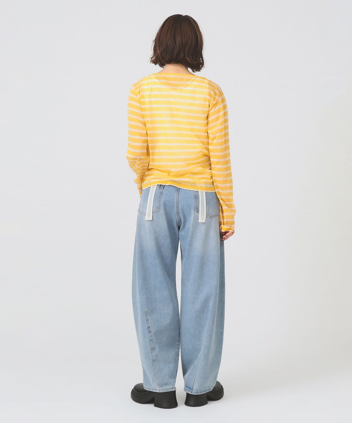 Ray beams Orcival ボーダー　カットソー Ray BEAMS（レイ ビームス）ORCIVAL / シースルー ボーダー ロング