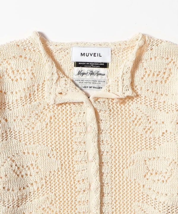 MUVEIL / メッシュ ローズ カーディガン
