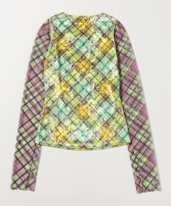 taottao / Lollipop Glossy Velvet Long-Sleeve Top