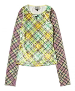 taottao / Lollipop Glossy Velvet Long-Sleeve Top