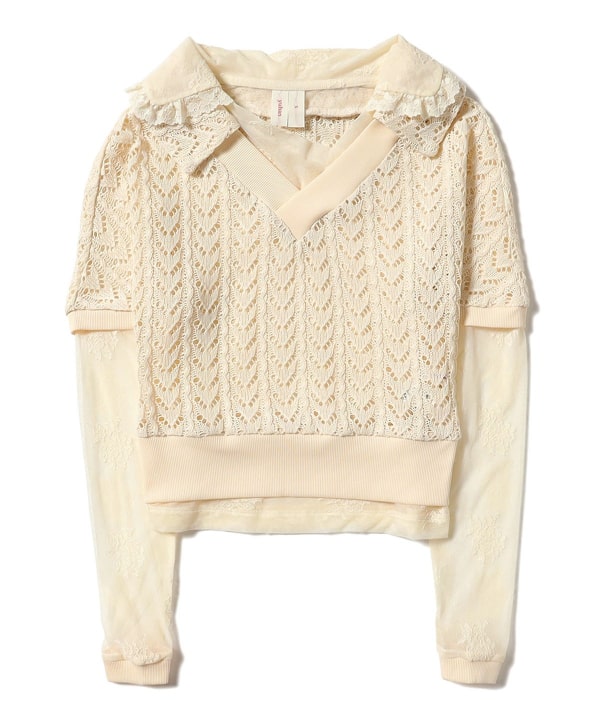 YUHAN WANG / Layered Lace Top