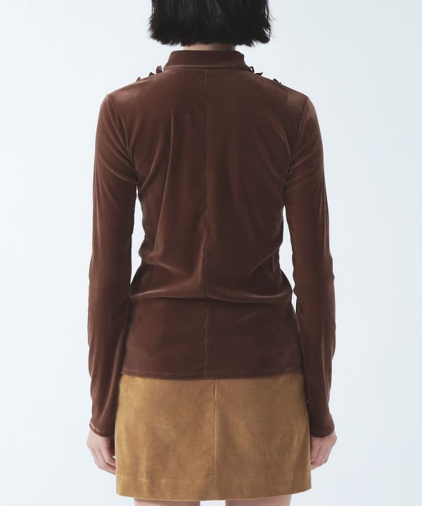 【+10%ポイントUP】フロッキー チュール フリル シャツ