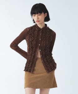 【+10%ポイントUP】フロッキー チュール フリル シャツ