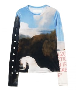 YOHEI OHNO / Graphic Mesh Velour Top