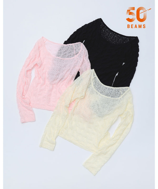 【別注】cooomy. / Lace Long Sleeve T-shirt 下:CREAM