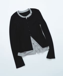 バイカラー レイヤード カーディガン