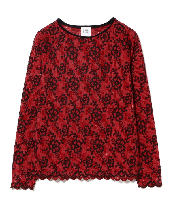 RhodolirioN / Crew Neck Tee Flower Lace
