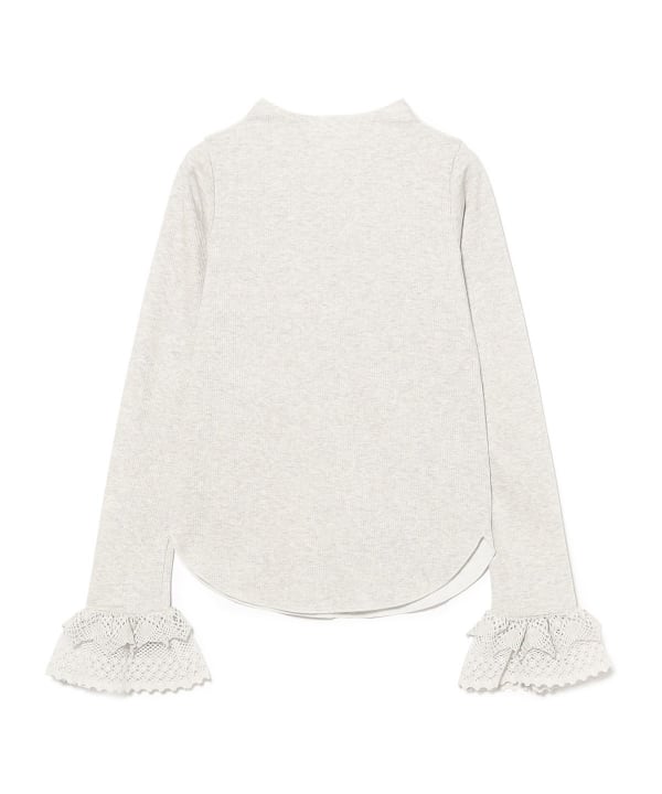 RhodolirioN / Ribbed Lace Cuff Pullover Tee