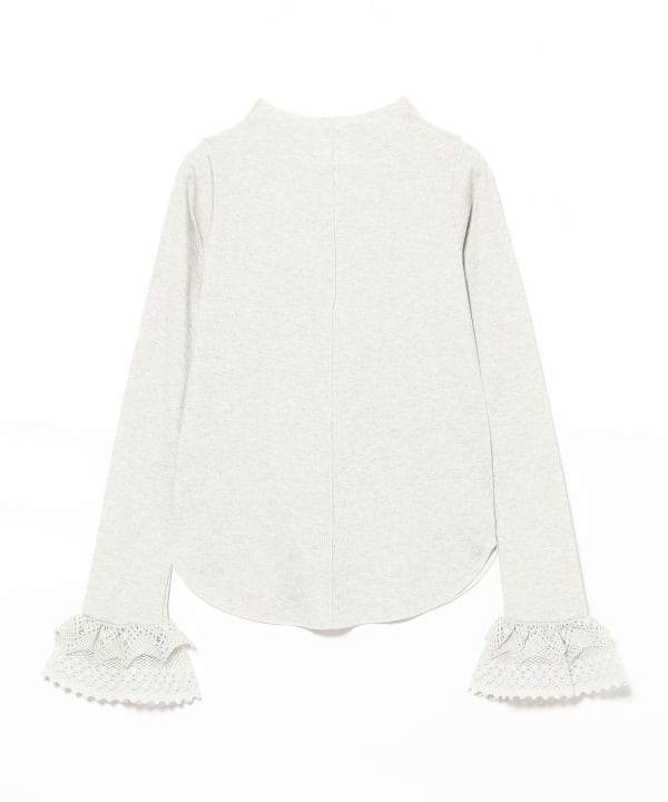 RhodolirioN / Ribbed Lace Cuff Pullover Tee