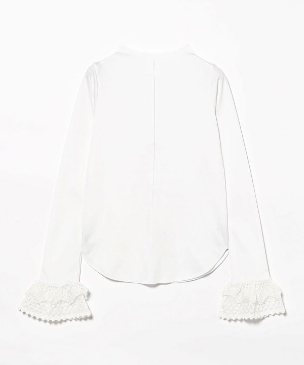 RhodolirioN / Ribbed Lace Cuff Pullover Tee
