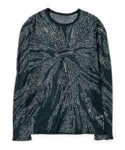 beautiful people / mind map sheer jersey tight-fit crew neck top