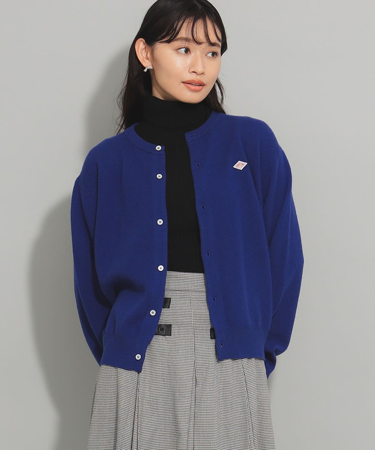DANTON ダントン / ラムウール クルーネック カーディガン トップス WOMEN BLUE 34 DANTON ダントン / ラムウール クルーネック カーディガン トップス WOMEN BLUE 34