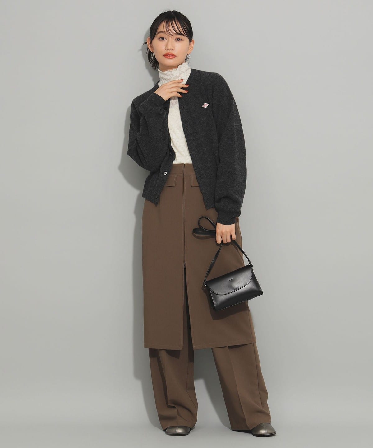 DANTON / ラムウール クルーネック カーディガン　オレンジ ◇[DT-D0030LMW]DANTON(ダントン) V NECK CARDIGAN ラムウールV