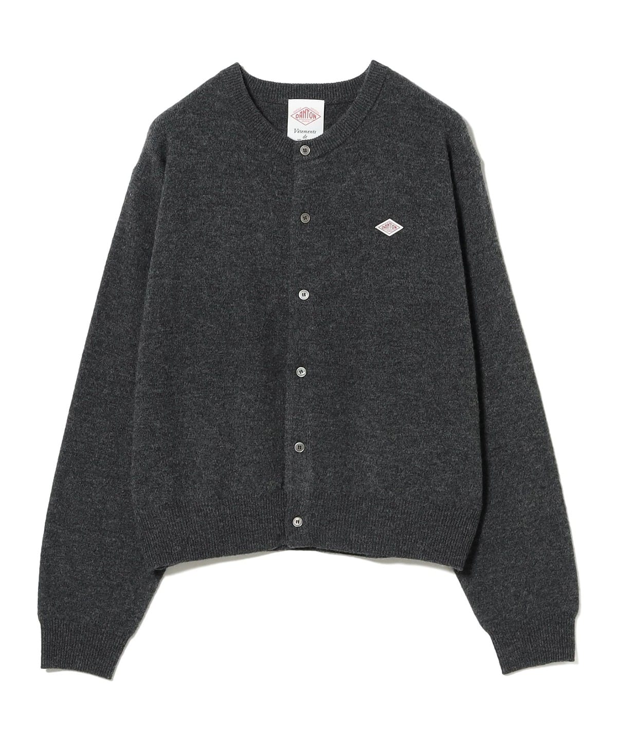DANTON ダントン ラムウール ニット カーディガン ベージュ 42 DANTON/ダントン ラムズウール クルーネックカーディガン LAMBS