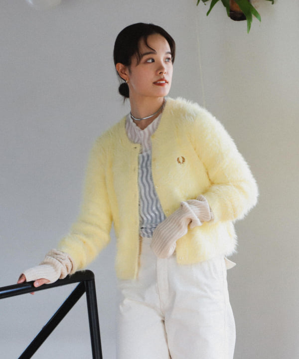 FRED PERRY × Ray BEAMS / 別注 シャギー カーディガン