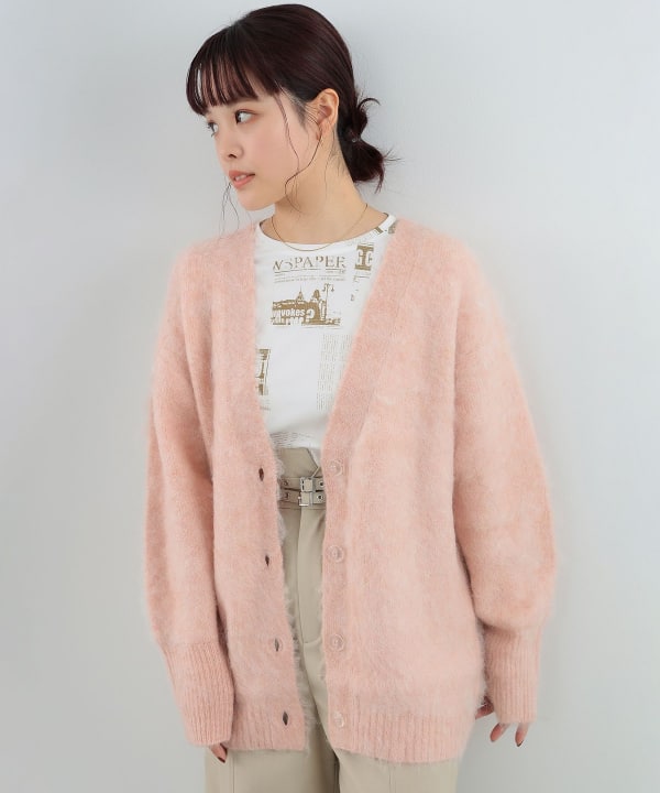 新品☆レイビームス Ray BEAMS / ヘアリー シャギー カーディガン