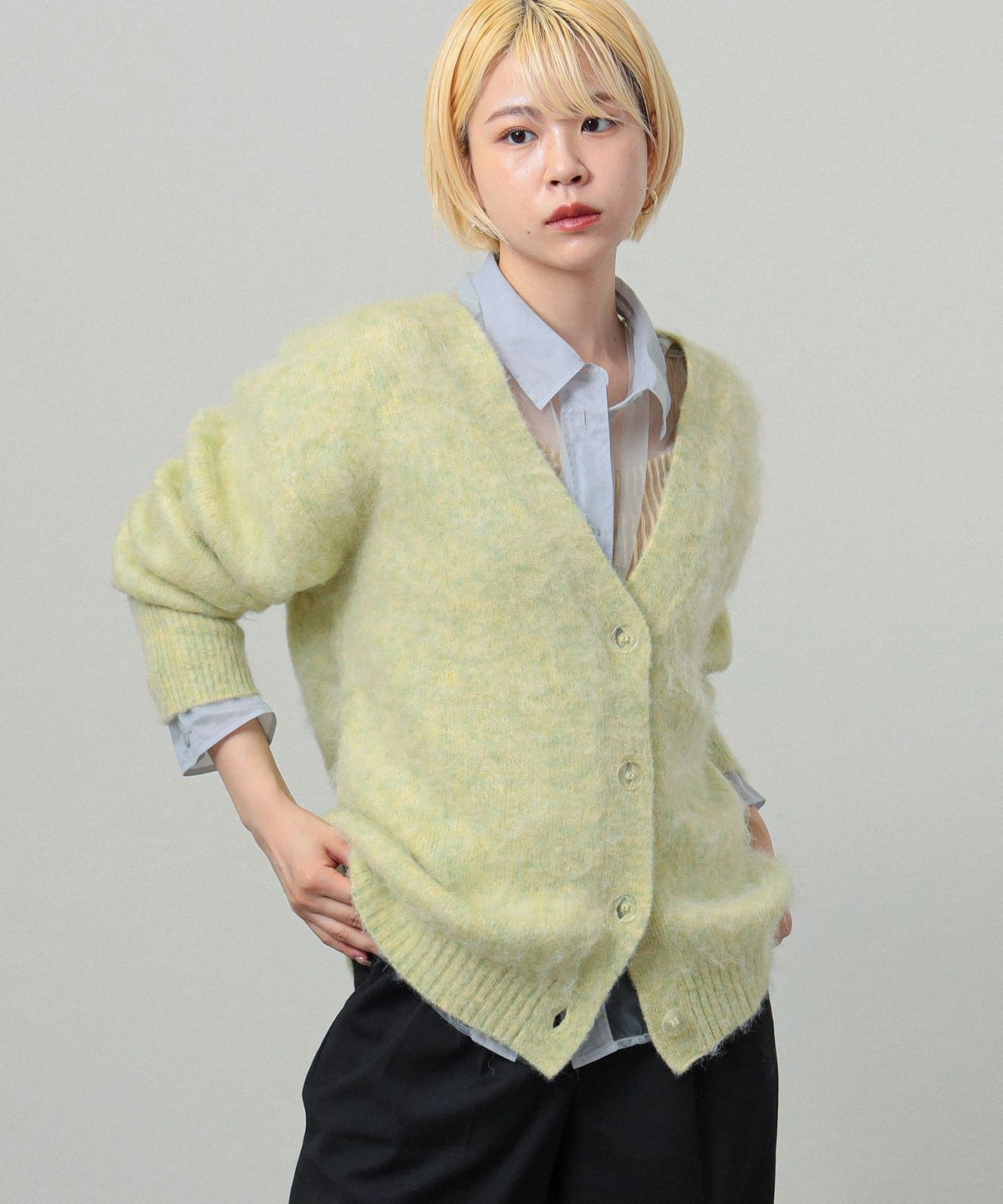 ソフト シャギー Vネック カーディガン トップス WOMEN LIME ONE SIZE ソフト シャギー Vネック カーディガン トップス WOMEN LIME ONE SIZE