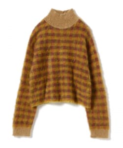 ▲beautiful people × Ray BEAMS / 別注 ハイネック チェックニット◇